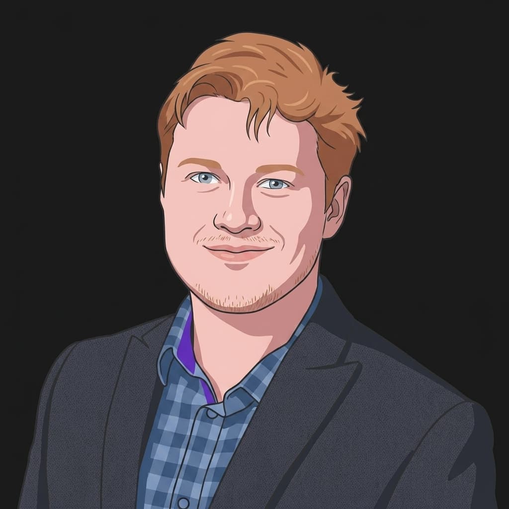 Illustrated portrait of Nicolai Haddal